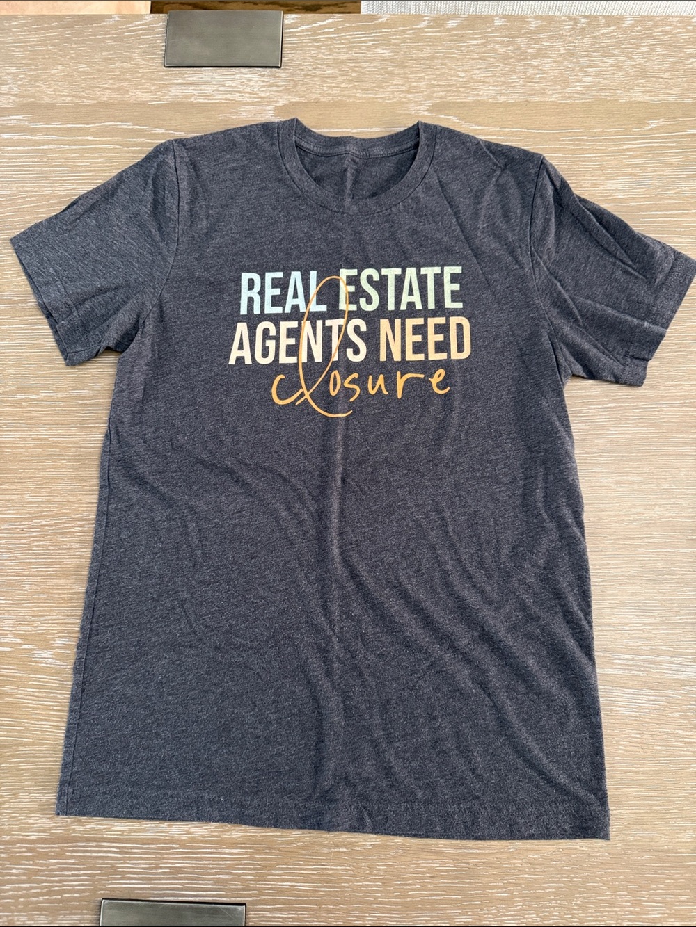 Charcoal 'Real Estate Agents Need Closure' Graphic Tee
